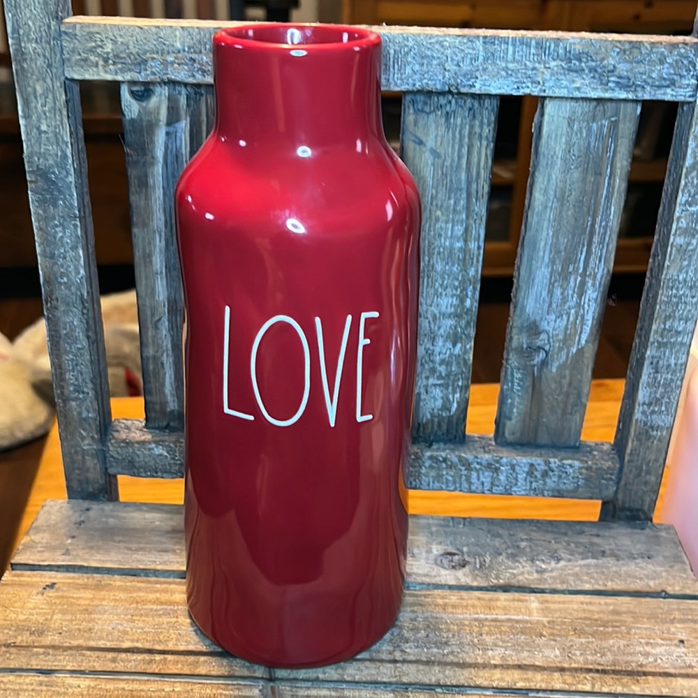 Rae Dunn Red LOVE bud vase